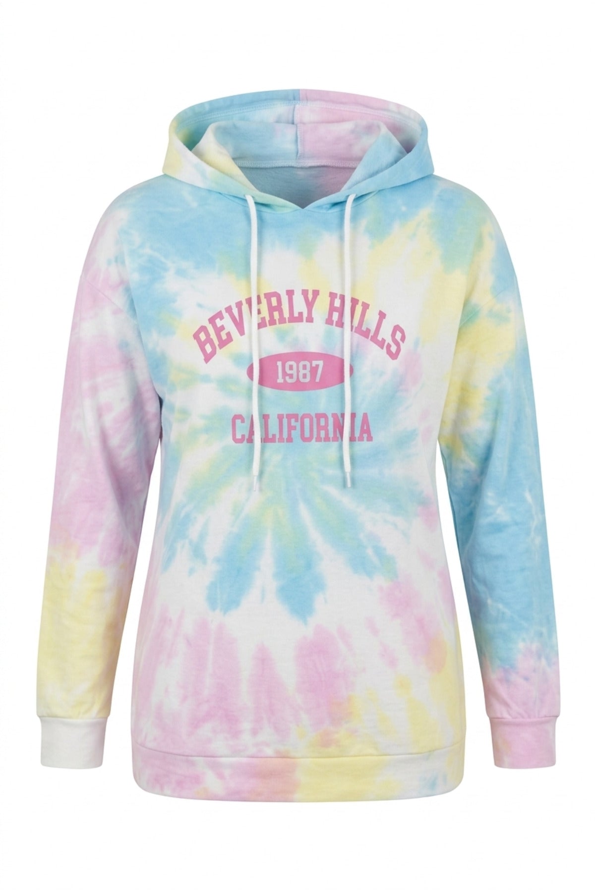Plus Size Batik Patterned Hooded Printed Lightweight Sweatshirt