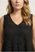 Plus Size V-Neck Sleeveless Unlined Lace Blouse