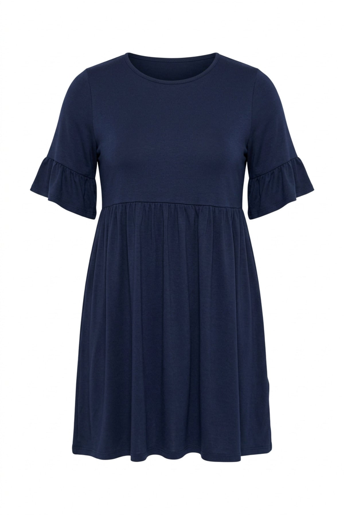 Plus Size Sleeve Detailed Elastic Waist Pleated Tunic T-shirt