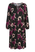 Plus Size V-Neck Long Sleeve Crinkle Fabric Maxi Dress