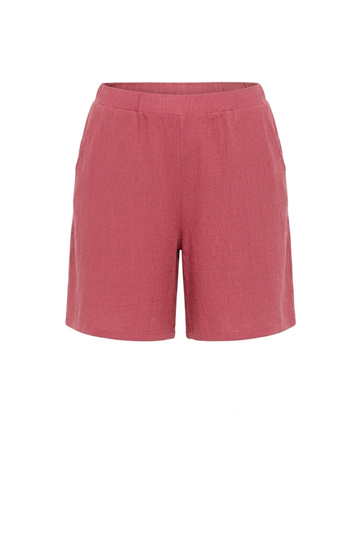 Plus Size Elastic Waist Pocketed Shorts