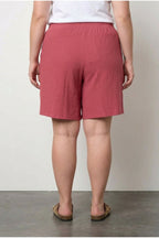Plus Size Elastic Waist Pocketed Shorts