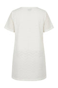 Plus Size Crew Neck Short Sleeve Zigzag Patterned Unlined Long T-shirt
