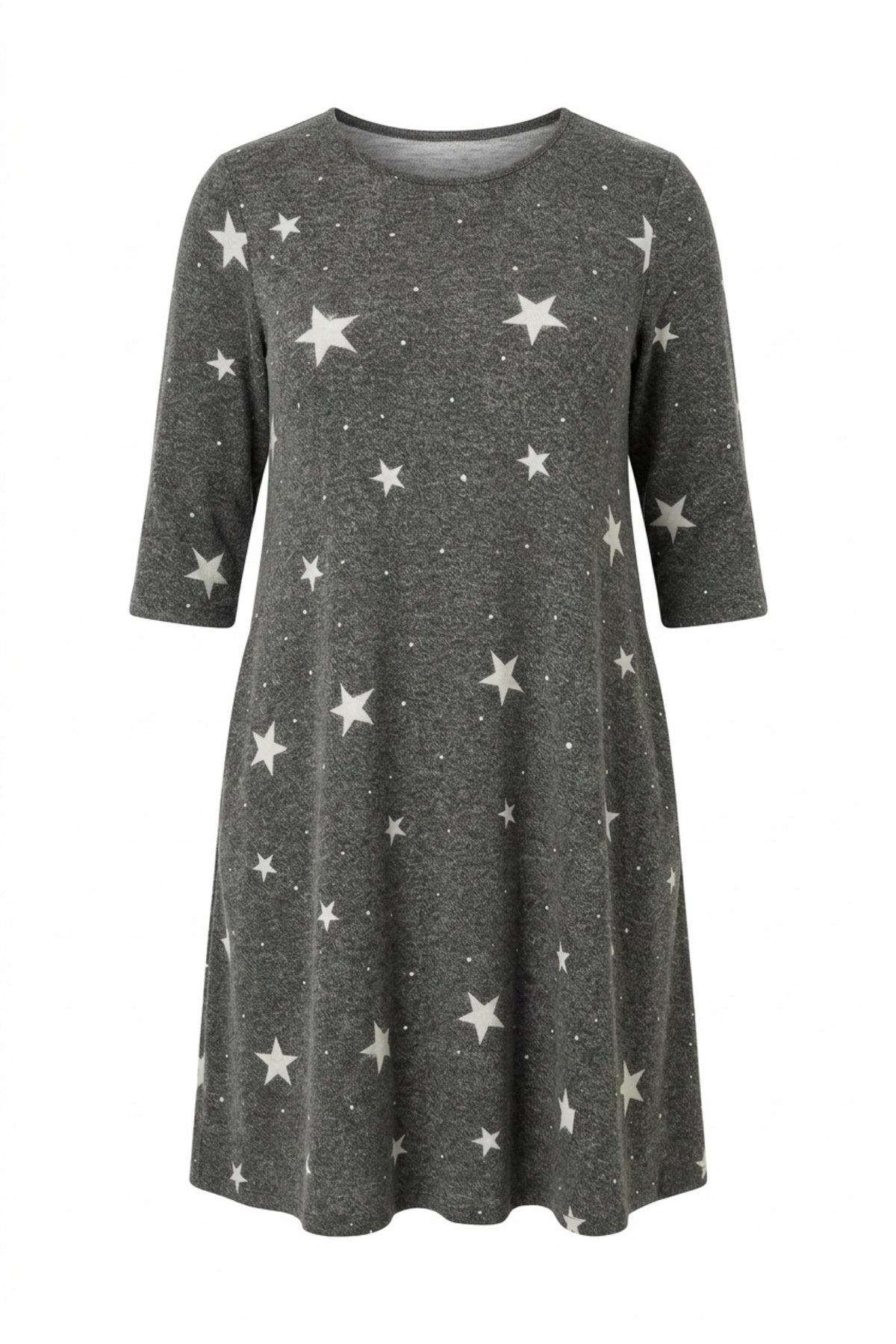 Plus Size Soft Textured Grey Dress