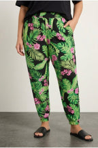 Plus Size Pocketed Jogger Pants with Elasticated Cuffs and Waist Detail