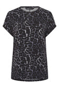 Plus Size Crew Neck Short Sleeve Leopard Print T-shirt