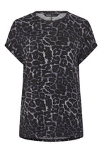 Plus Size Crew Neck Short Sleeve Leopard Print T-shirt