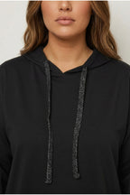 Plus Size Hooded Long Sleeve Asymmetric Cut Long Sweatshirt