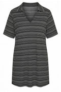 Plus Size V-Neck Patterned Short Sleeve T-shirt