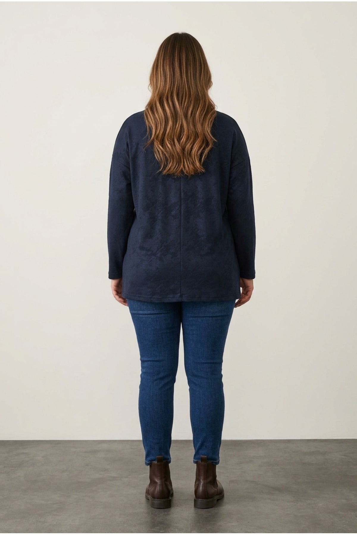 Plus Size Christmas Themed Crew Neck Long Sleeve Slitted Sweatshirt