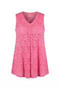 Plus Size V-Neck Sleeveless Lace Detailed Unlined Blouse