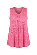 Plus Size V-Neck Sleeveless Lace Detailed Unlined Blouse