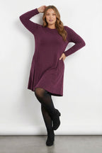 Plus Size Purple Soft Touch Pocketed Tunic Dress