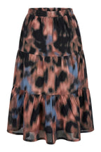 Plus Size Elasticated Waist Pleated Patterned Stretchy Skirt