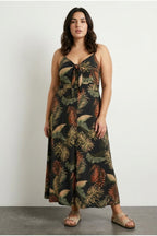 Plus Size Strappy Plunge Neck Floral Print Maxi Dress