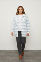 Plus Size Long Sleeve Hooded Pocketed Zip-up Cardigan