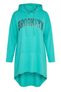 Plus Size Long Sleeve Hooded Sequin Tunic