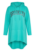 Plus Size Long Sleeve Hooded Sequin Tunic