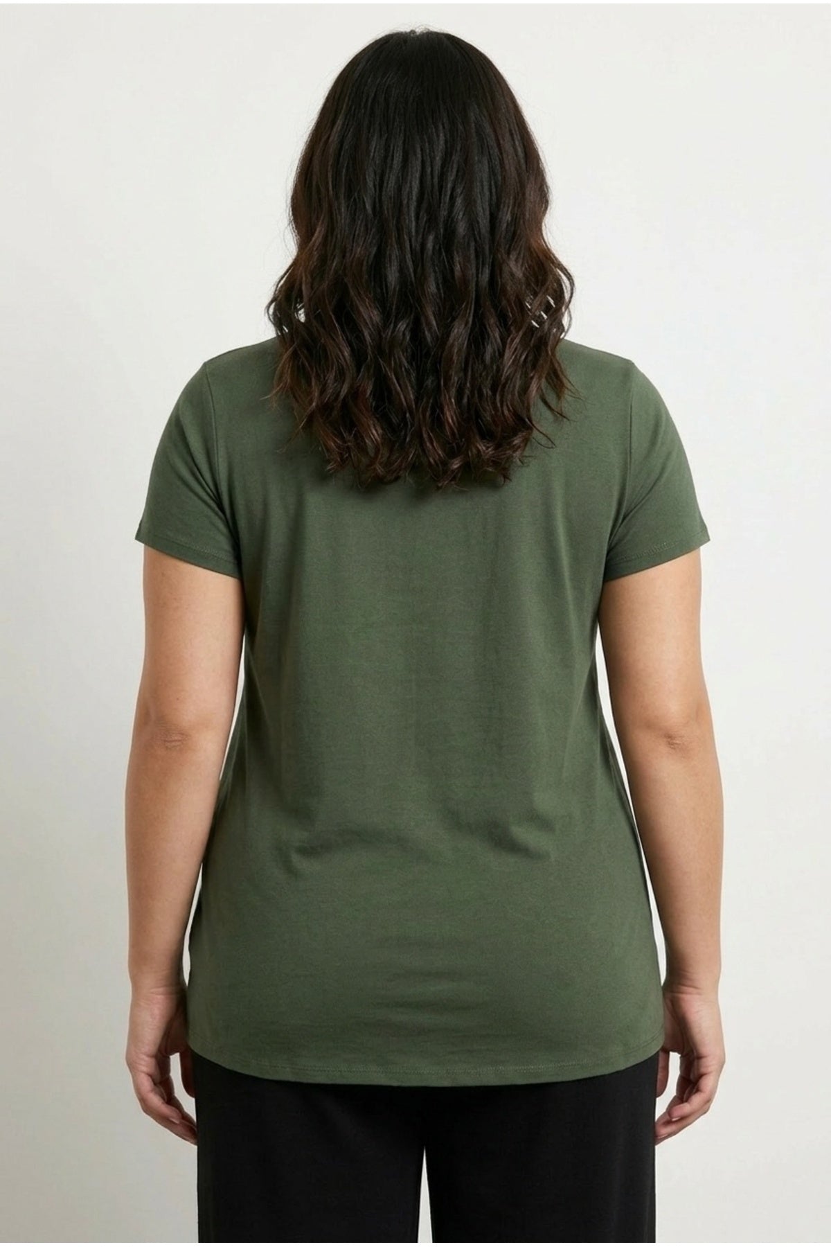 Plus Size Crew Neck Short Sleeve Shiny Printed T-shirt