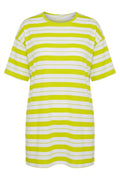 Plus Size Crew Neck Short Sleeve Striped Long Stretchy Fabric Tunic T-shirt