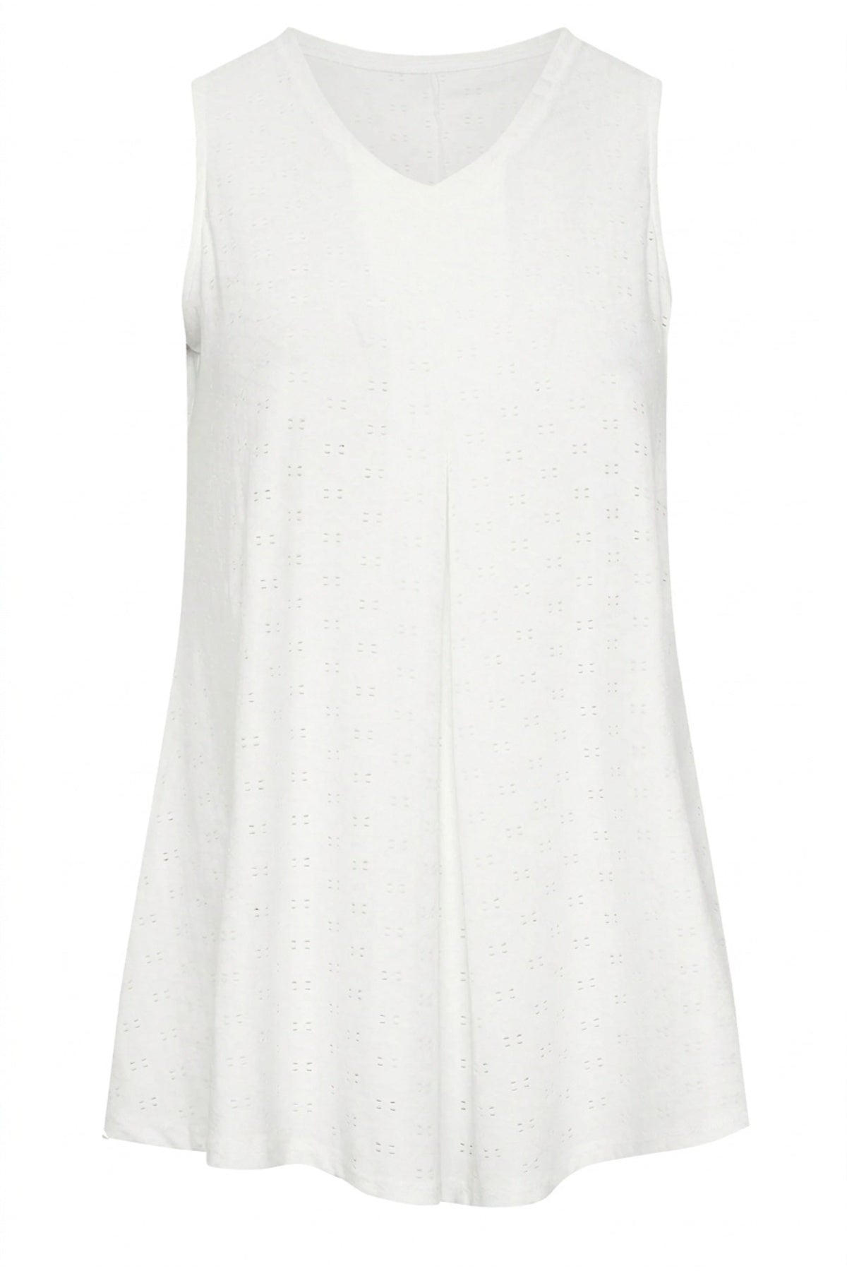Plus Size Sleeveless V-Neck Flared Hem Blouse