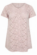 Plus Size V-Neck Sleeveless Unlined Lace T-shirt