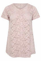 Plus Size V-Neck Sleeveless Unlined Lace T-shirt