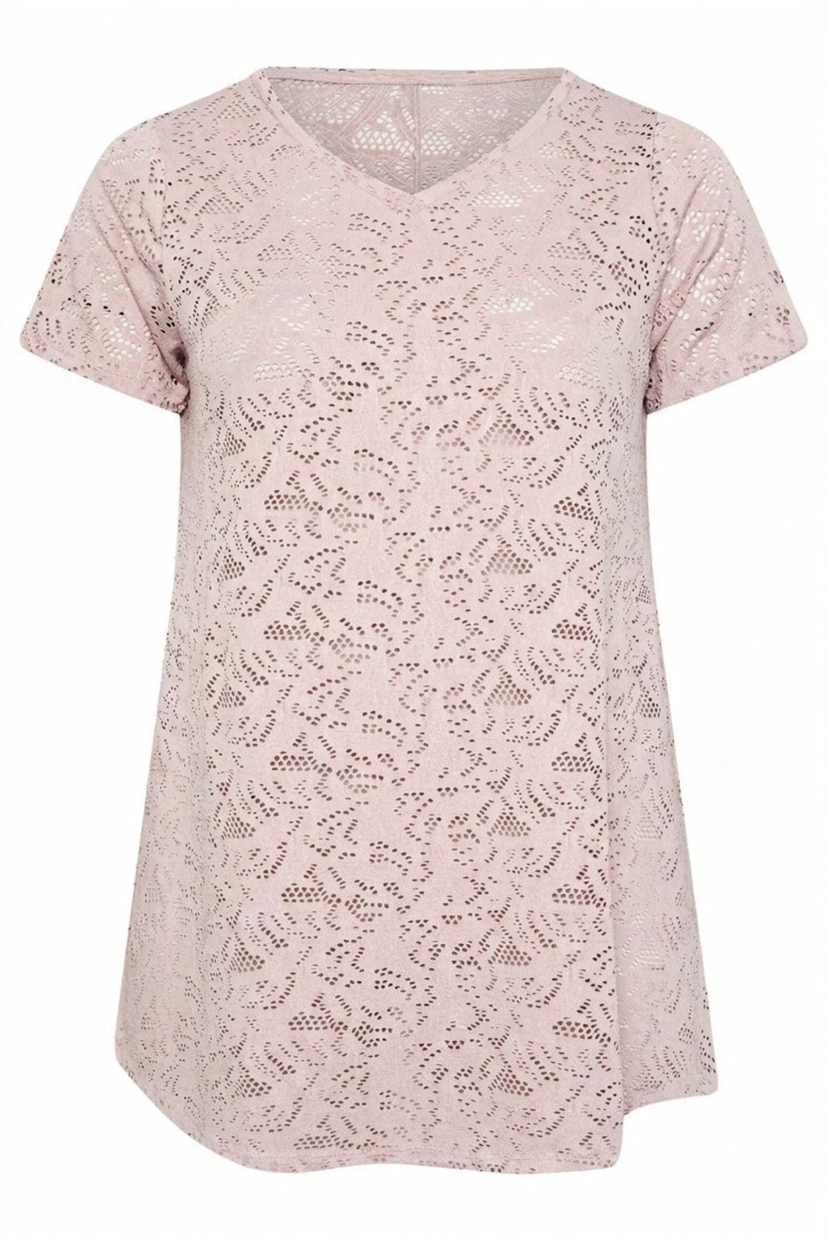 Plus Size V-Neck Sleeveless Unlined Lace T-shirt