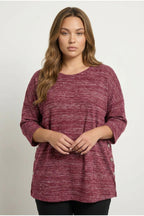 Plus Size Crew Neck Half Sleeve Button Detailed Sweatshirt