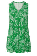 Plus Size V-Neck Sleeveless Floral Print T-shirt