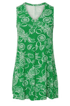 Plus Size V-Neck Sleeveless Floral Print T-shirt