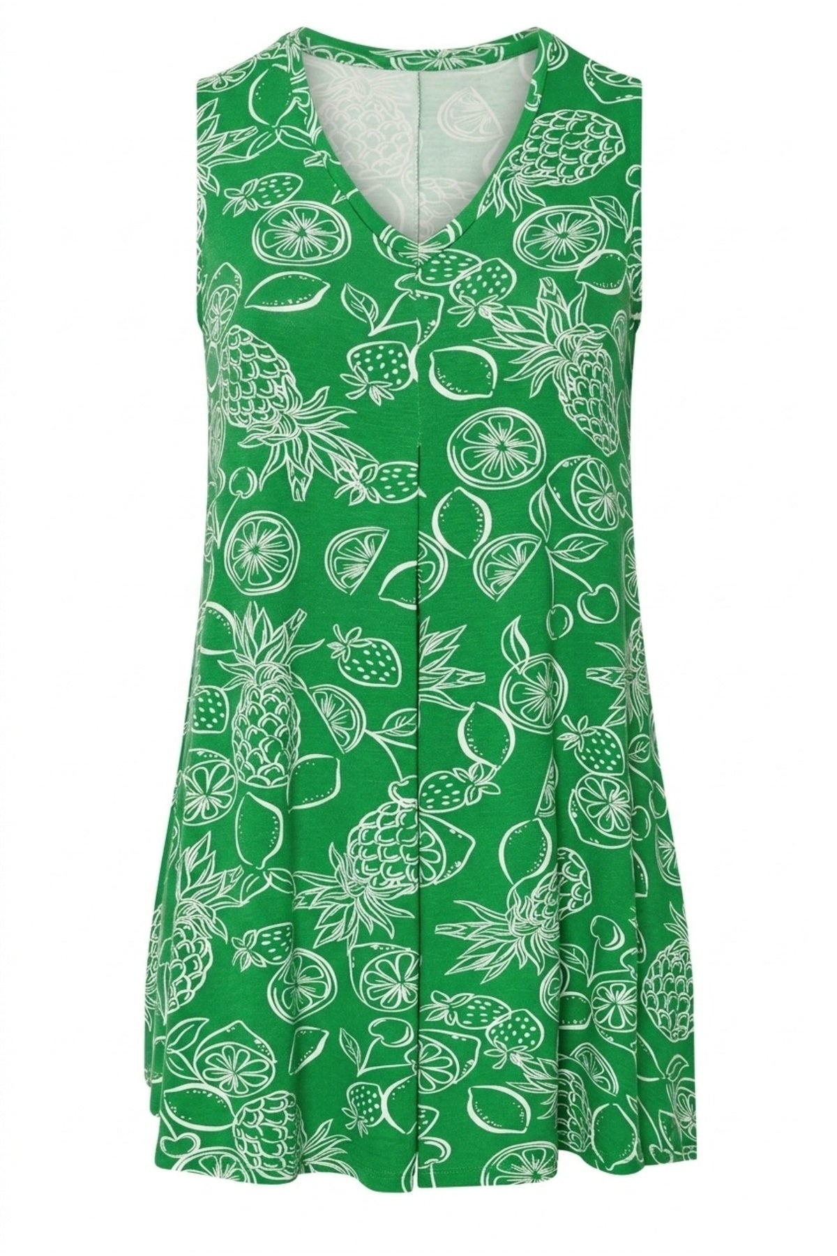 Plus Size V-Neck Sleeveless Floral Print T-shirt