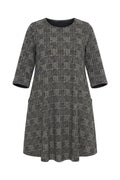Plus Size Half Sleeve Crew Neck Pocketed Asymmetrical Cut Dress