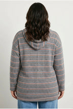 Plus Size V-Neck Long Sleeve Hooded Textured Stretchy Fabric Sweatshirt