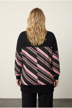 Plus Size V-Neck Long Sleeve Elasticated Cuff Slit Blouse