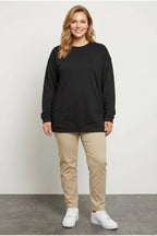 Plus Size Crew Neck Long Sleeve Basic Sweatshirt