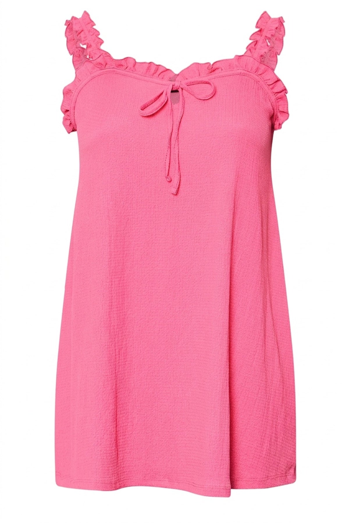 Ruffled Strappy Blouse with Ties