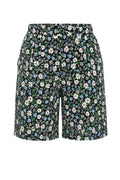 Plus Size Elastic Waist Patterned Loose Fit Stretchy Pocketed Shorts