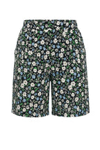 Plus Size Elastic Waist Patterned Loose Fit Stretchy Pocketed Shorts