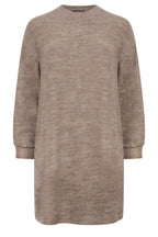 Plus Size Long Sleeve Crew Neck Soft Textured Dress
