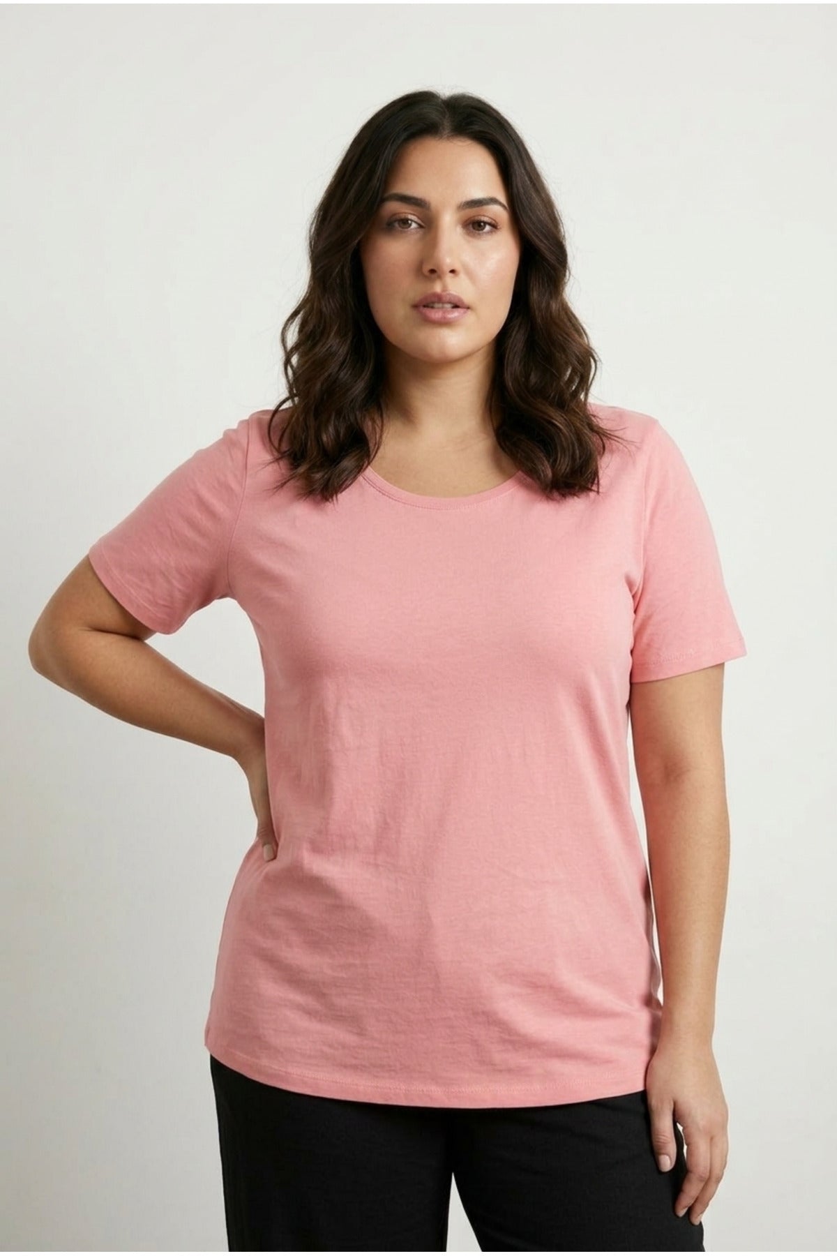 Wide Neck Basic T-shirt