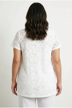 Plus Size V-Neck Sleeveless Unlined Lace T-shirt