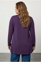 Plus Size V-Neck Long Sleeve Front Stone Embellished Blouse