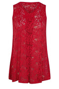 Plus Size V-Neck Sleeveless Unlined Lace T-shirt