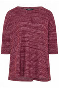 Plus Size Crew Neck Half Sleeve Button Detailed Sweatshirt