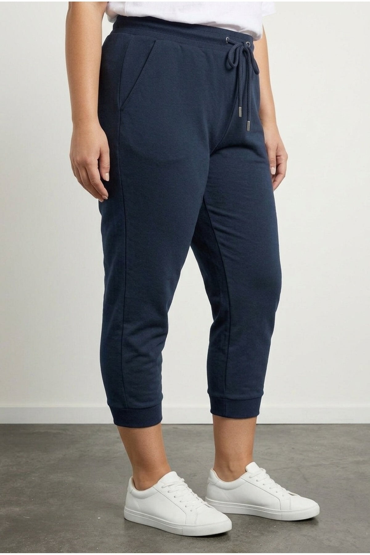 Plus Size Elasticated Waist and Cuffs Tapered Leg Jogger Pants