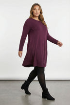 Plus Size Purple Soft Touch Pocketed Tunic Dress