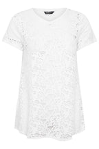 Plus Size V-Neck Sleeveless Unlined Lace T-shirt