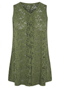 Plus Size V-Neck Sleeveless Unlined Lace T-shirt
