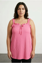 Ruffled Strappy Blouse with Ties